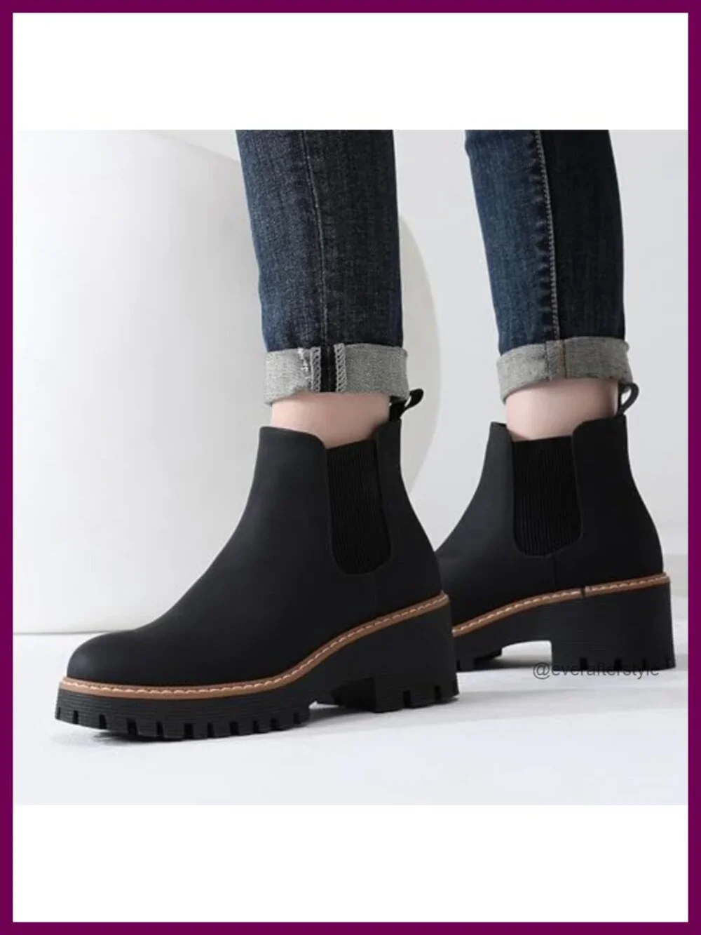 Chunky Platform Chelsea Boots Slip On Wedge Heel Ankle Booties Suede Faux